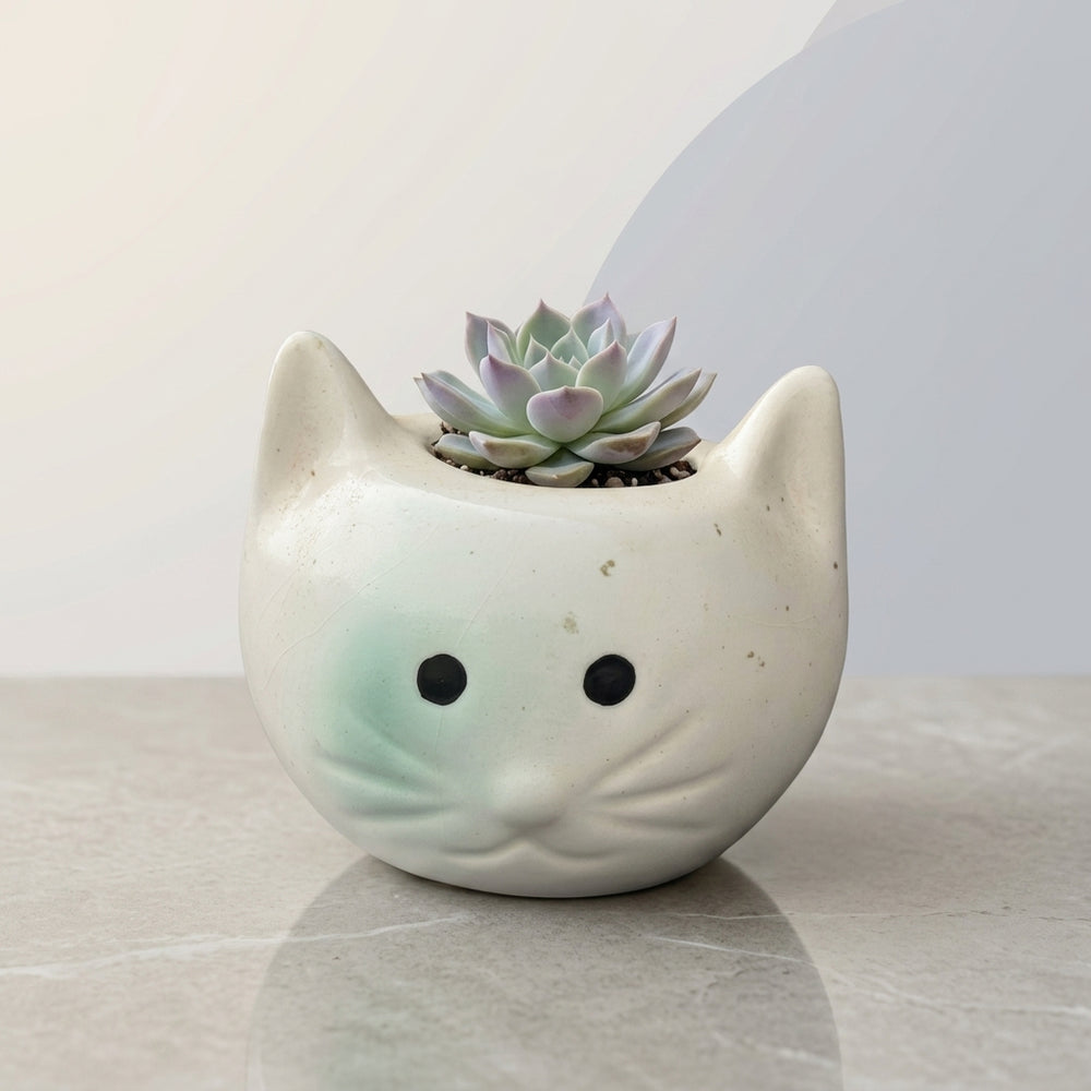 Ceramic Minimalist Cat Shaped Planter