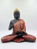 Resin Spiritual Meditating Buddha Lotus Pose Gold Tone Decorative Figurine