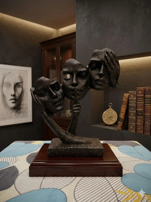 Black And Gold Accent Decorative Sculpture Duo Pack Of 2