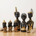 Black And Gold Resin Figurine Set