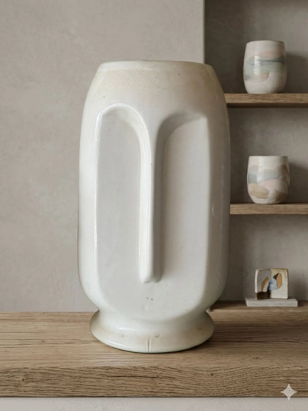 Ceramic Modern White And Black Decorative Vase Duo Pack Of 2