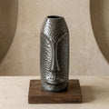 Ceramic Modern Black Textured Face Decorative Vase
